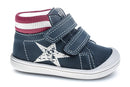 Pablosky Kids Navy Leather Boots with Adherent Closure - 061324
