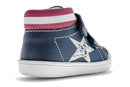 Pablosky Kids Navy Leather Boots with Adherent Closure - 061324