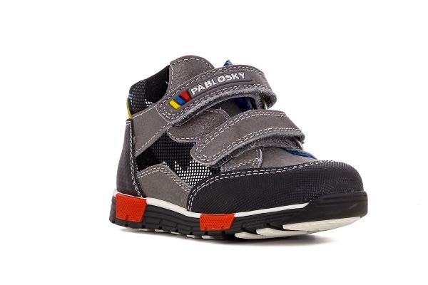 Pablosky Kids Grey Leather Boys Boot - 004351