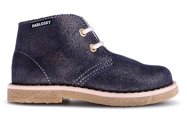 Pablosky Kids Navy Glitz StepEasy Boot - 034322