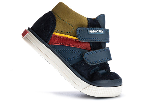 Pablosky Kids Navy Leather StepEasy Shoe - 035220