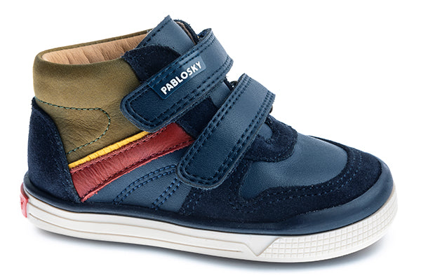 Pablosky Kids Navy Leather StepEasy Shoe - 035220