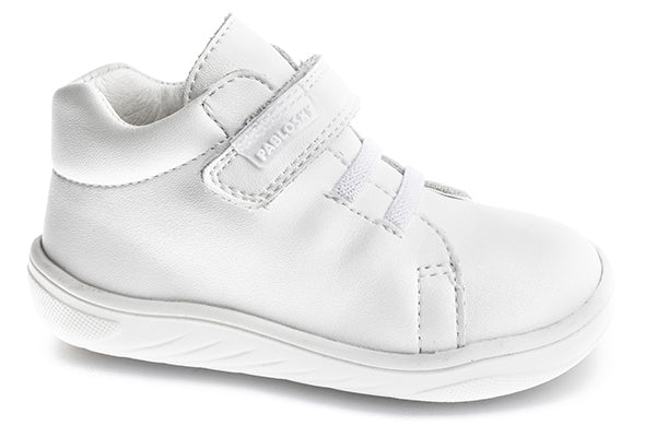 Pablosky Kids White Leather StepEasy Sneaker - 035805