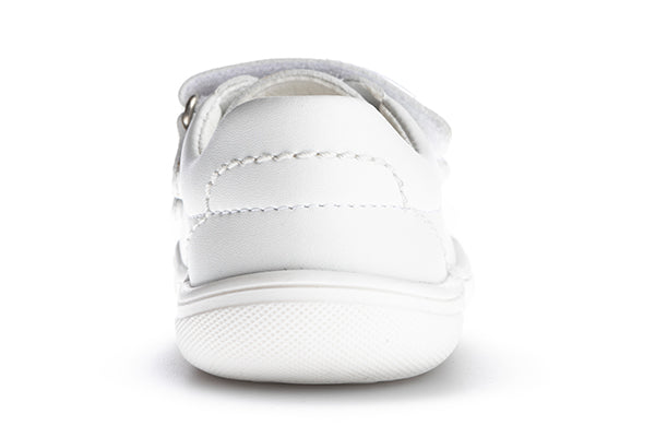 Pablosky Kids White Leather Velcro Sneaker - 035905