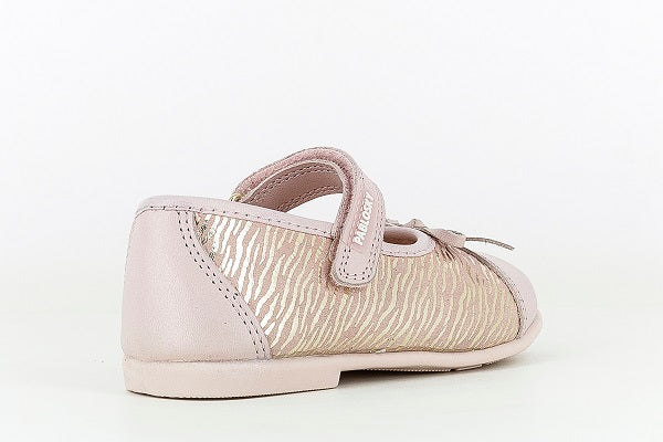 Pablosky Kids Pink Metallic Leather MJ Bow Shoe - 094078