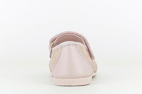 Pablosky Kids Pink Metallic Leather MJ Bow Shoe - 094078