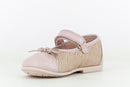 Pablosky Kids Pink Metallic Leather MJ Bow Shoe - 094078