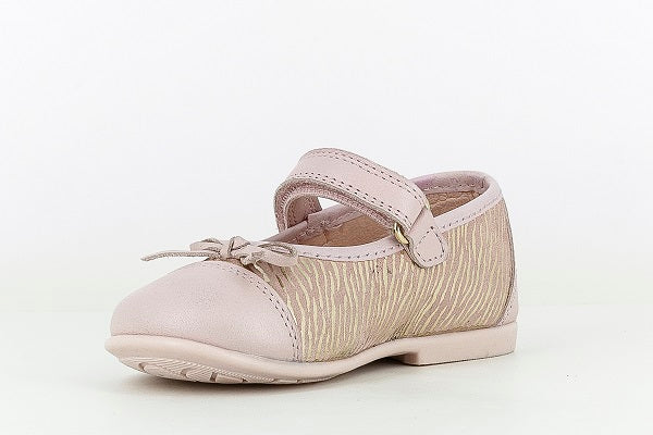 Pablosky Kids Pink Metallic Leather MJ Bow Shoe - 094078