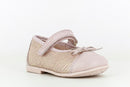 Pablosky Kids Pink Metallic Leather MJ Bow Shoe - 094078