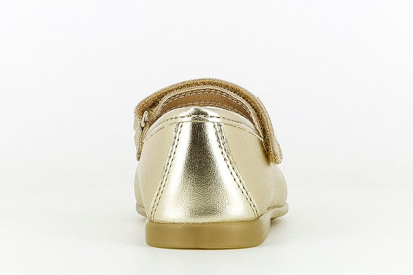 Pablosky Kids Champagne Gold Leather MJ Bow Shoe - 094280