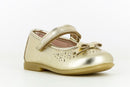 Pablosky Kids Champagne Gold Leather MJ Bow Shoe - 094280