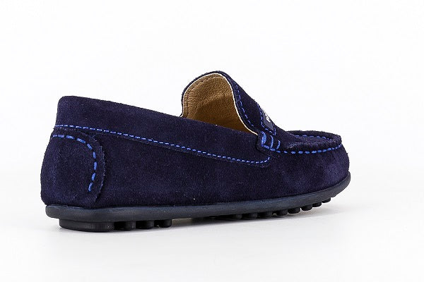 Pablosky Kids Navy Suede Leather Boys Loafers Shoe - 125927