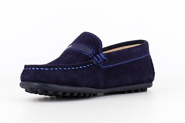 Pablosky Kids Navy Suede Leather Boys Loafers Shoe - 125927