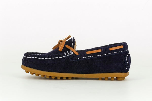 Pablosky Kids Navy Suede Leather Boys Loafers Shoe - 126127