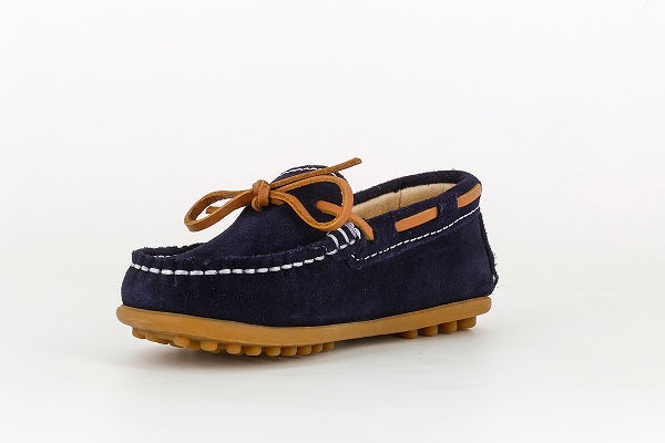 Pablosky Kids Navy Suede Leather Boys Loafers Shoe - 126127