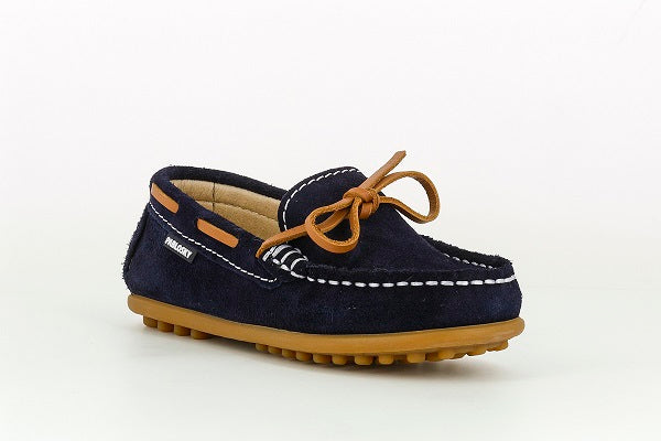 Pablosky Kids Navy Suede Leather Boys Loafers Shoe - 126127