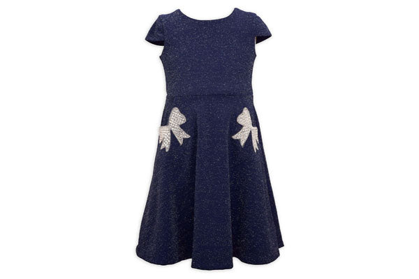 Bonnie Jean Shimmer Fit To Flare Girls Dress Blue