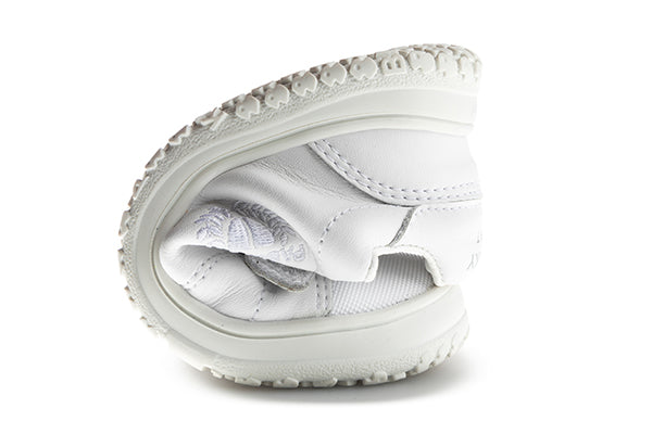 Pablosky Kids White Leather Double Velcro Sneaker - 200000