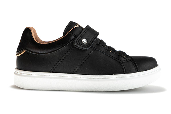 Pablosky Kids Black/Gold Girls Leather Sneaker - 200810