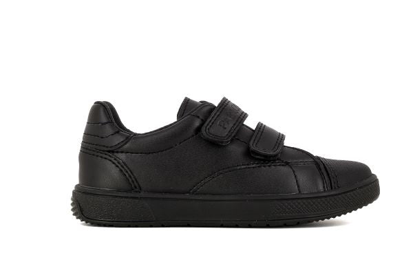 Pablosky Kids Black Leather Double Velcro Boys School Shoe - 288715