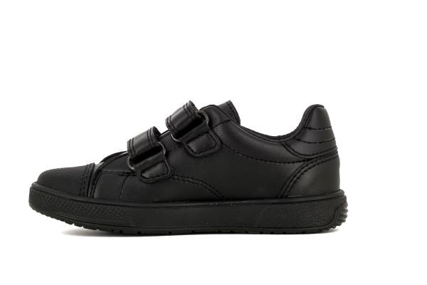 Pablosky Kids Black Leather Double Velcro Boys School Shoe - 288715