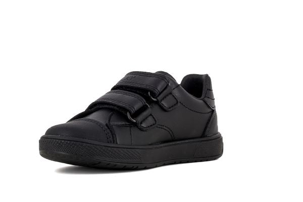 Pablosky Kids Black Leather Double Velcro Boys School Shoe - 288715