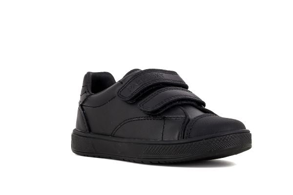 Pablosky Kids Black Leather Double Velcro Boys School Shoe - 288715