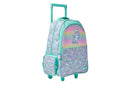 Smiggle Unicorn Trolley Backpack with Light-up Wheels - Mint Green