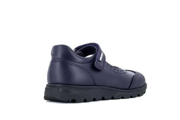 Pablosky Kids Navy Leather Wedge Mary Jane Shoe - 334120