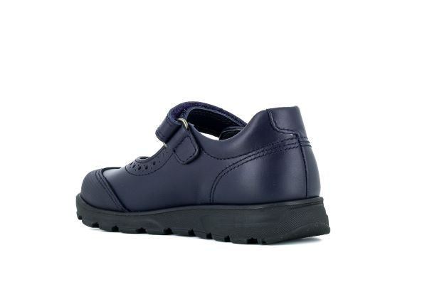 Pablosky Kids Navy Leather Wedge Mary Jane Shoe - 334120