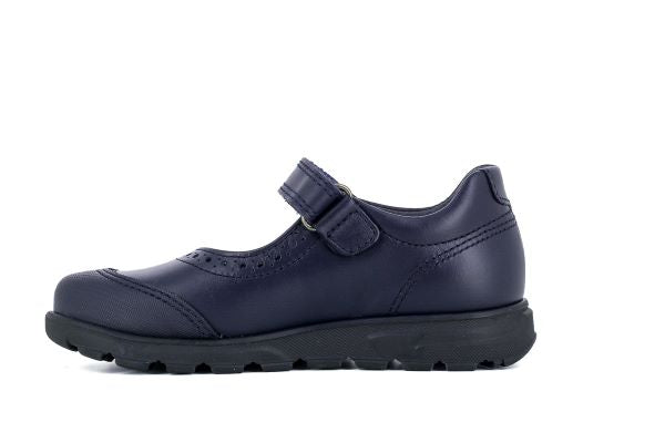 Pablosky Kids Navy Leather Wedge Mary Jane Shoe - 334120