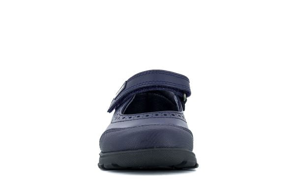 Pablosky Kids Navy Leather Wedge Mary Jane Shoe - 334120