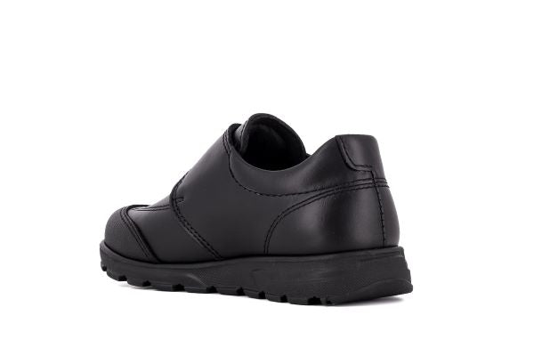 Pablosky Kids Black Leather Velcro Boys School Shoe - 334510