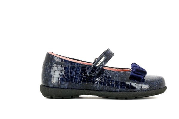 Pablosky Kids Navy Croc Leather Mary Jane Shoe - 344527