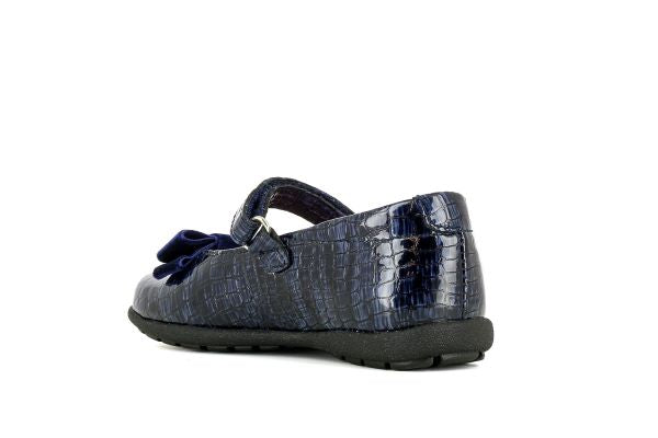 Pablosky Kids Navy Croc Leather Mary Jane Shoe - 344527