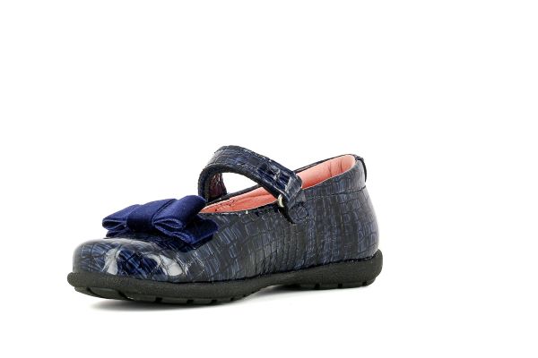 Pablosky Kids Navy Croc Leather Mary Jane Shoe - 344527