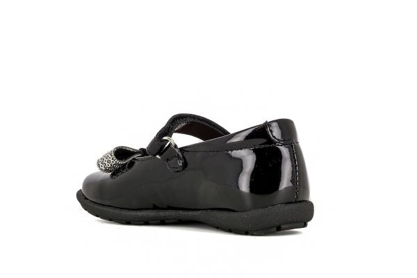 Pablosky Kids Black Sequin Bow Leather Shoe - 344719