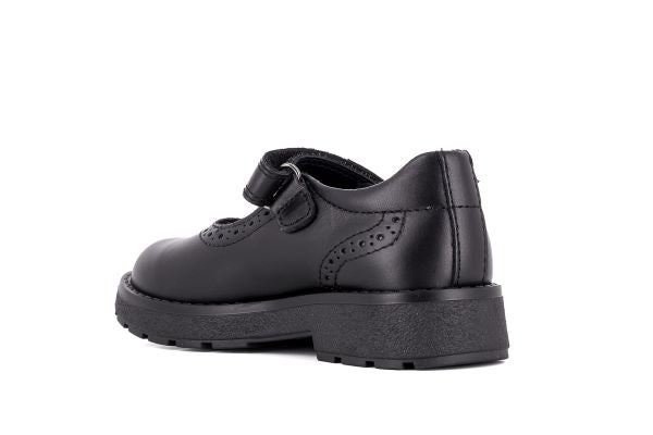 Pablosky Kids Black Leather Wedge Mary Jane Shoe - 345110