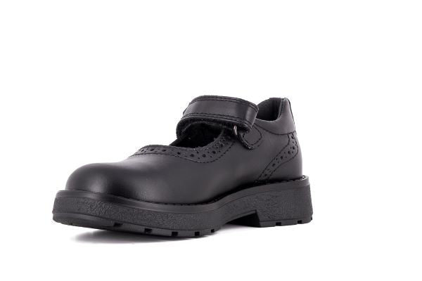 Pablosky Kids Black Leather Wedge Mary Jane Shoe - 345110