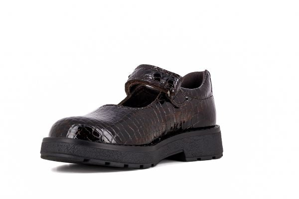 Pablosky Kids Brown Croc Leather Mary Jane Shoe - 345397