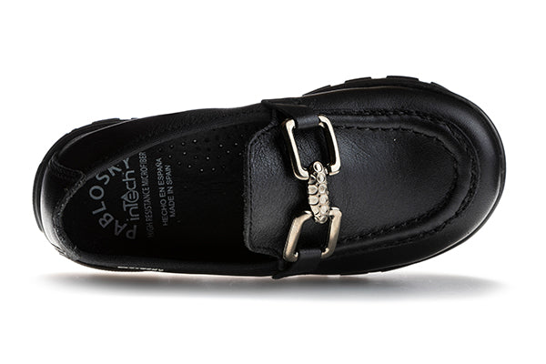 Pablosky Black Leather Boys Loafers - 351612