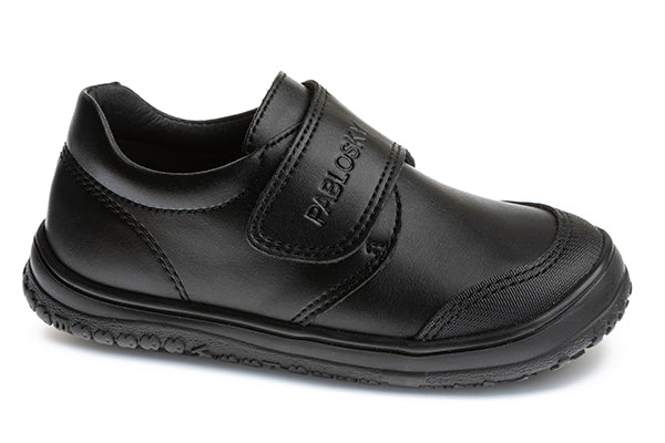 Pablosky Kids Black Leather Velcro Boys School Shoe - 352515