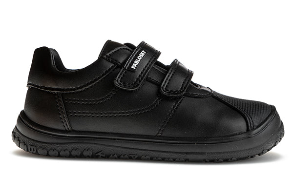 Pablosky Kids Black Leather Double Velcro Boys School Shoe - 352815