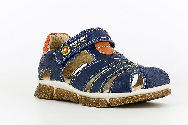 Pablosky Kids Blue Leather Boys Sandal -500625