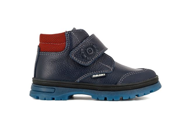 Pablosky Kids Navy Leather Boys Boot - 502923