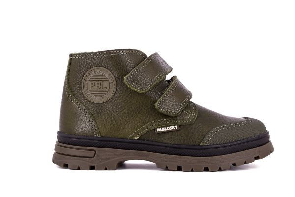 Pablosky Kids Olive Leather Boys Boot - 503183