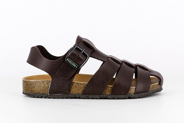 Pablosky Kids Brown Leather Birkenstock Boys Sandal - 722290