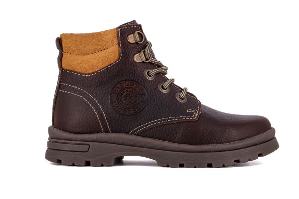 Pablosky Kids Brown Leather Boys Boot - 724193