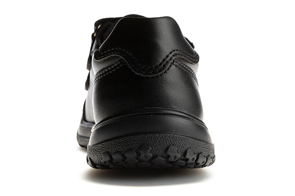 Pablosky Kids Black Leather Double Velcro Boys School Shoe - 728015