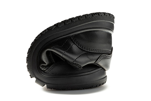 Pablosky Kids Black Leather Double Velcro Boys School Shoe - 728015